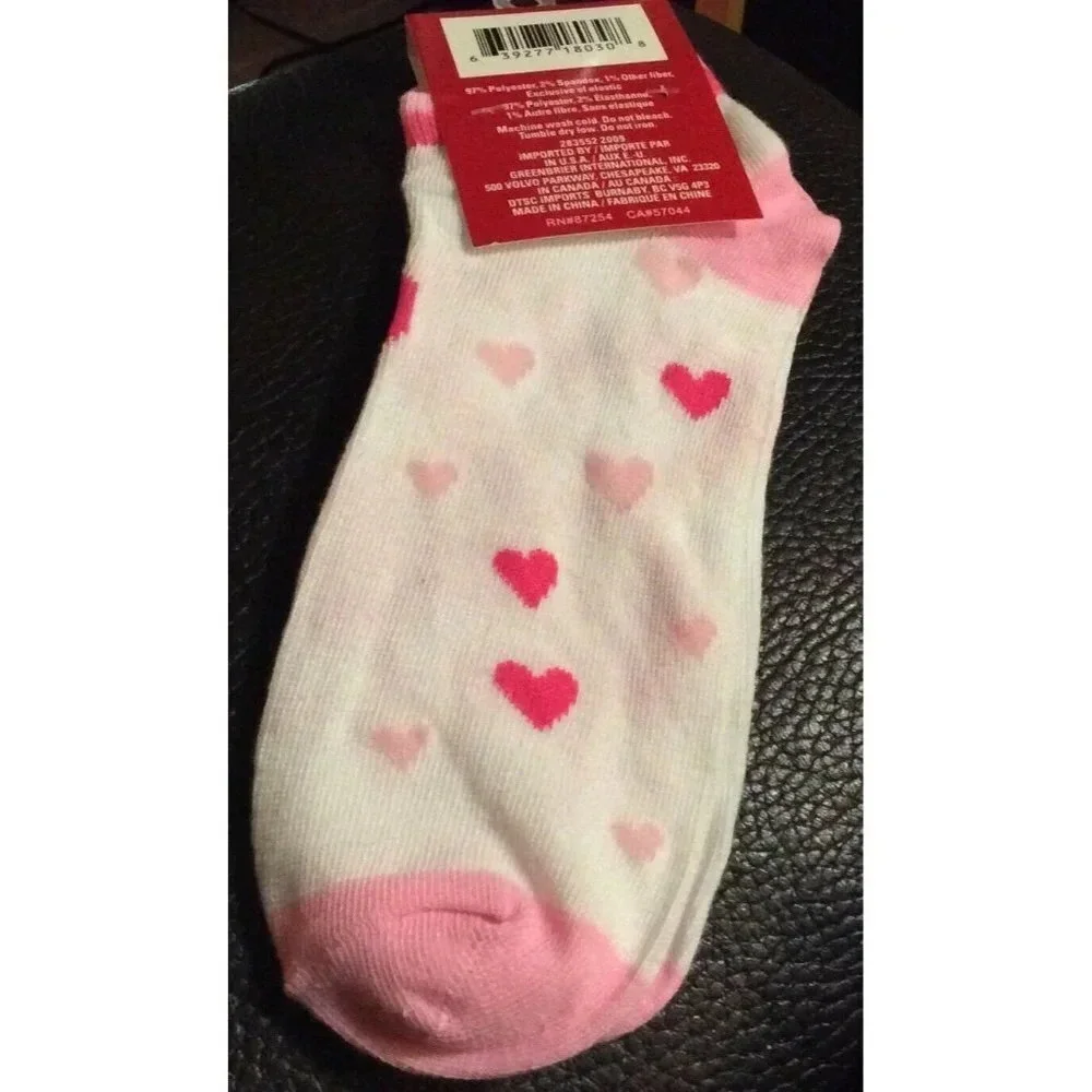 NWT Pink Flamingo Valentines Heart Low Cut Socks Womens Size‎ 5-9
